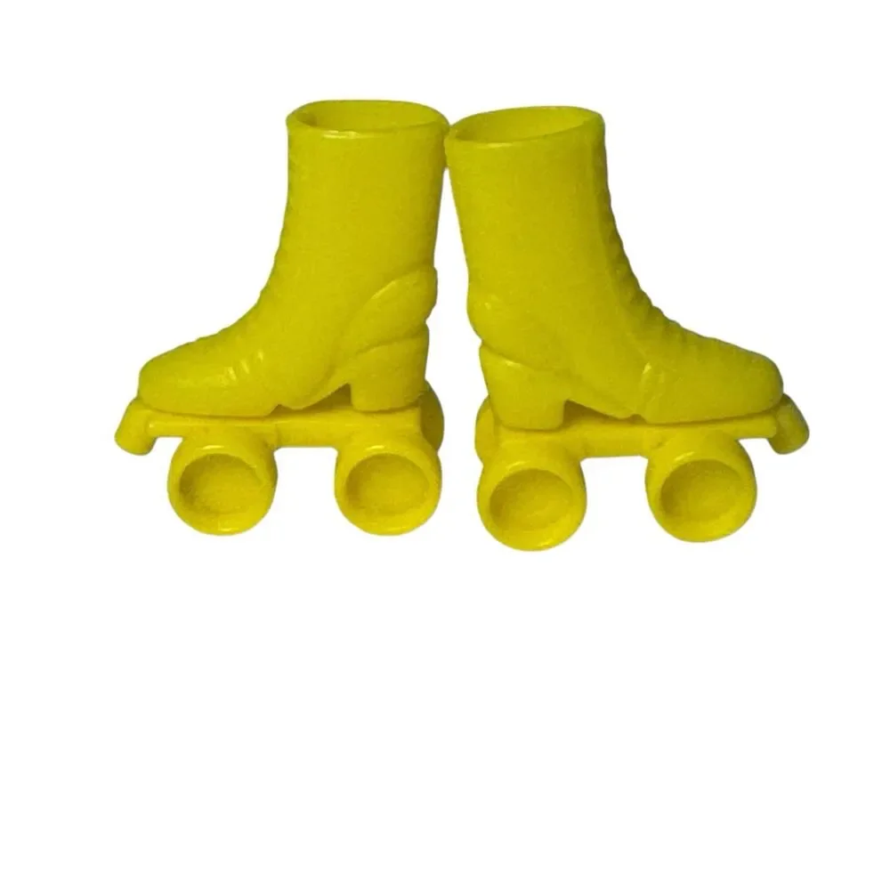 California Dream 1980s Surf N Shop Yellow Roller Skates for Barbie Doll Vintage